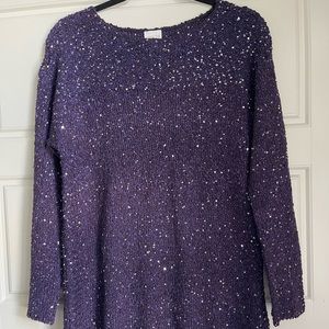 Chico’s purple sequin sweater